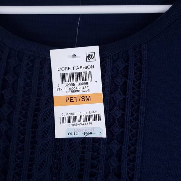 NWT Charter Club Navy Light Weight Sweater Size PS 3/4 Sleeves Blue - Picture 4 of 7